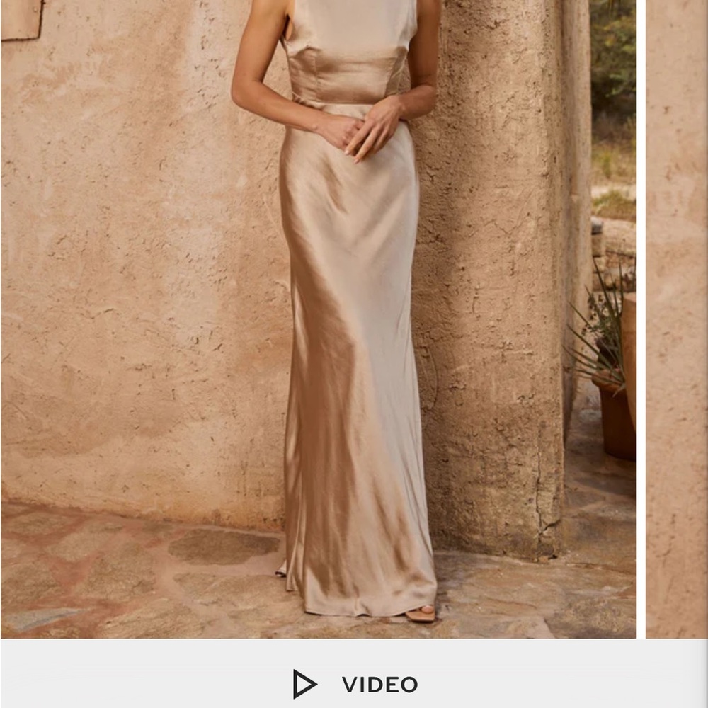 Women's Wedding Dress - Elegant satin champagne Six Stories